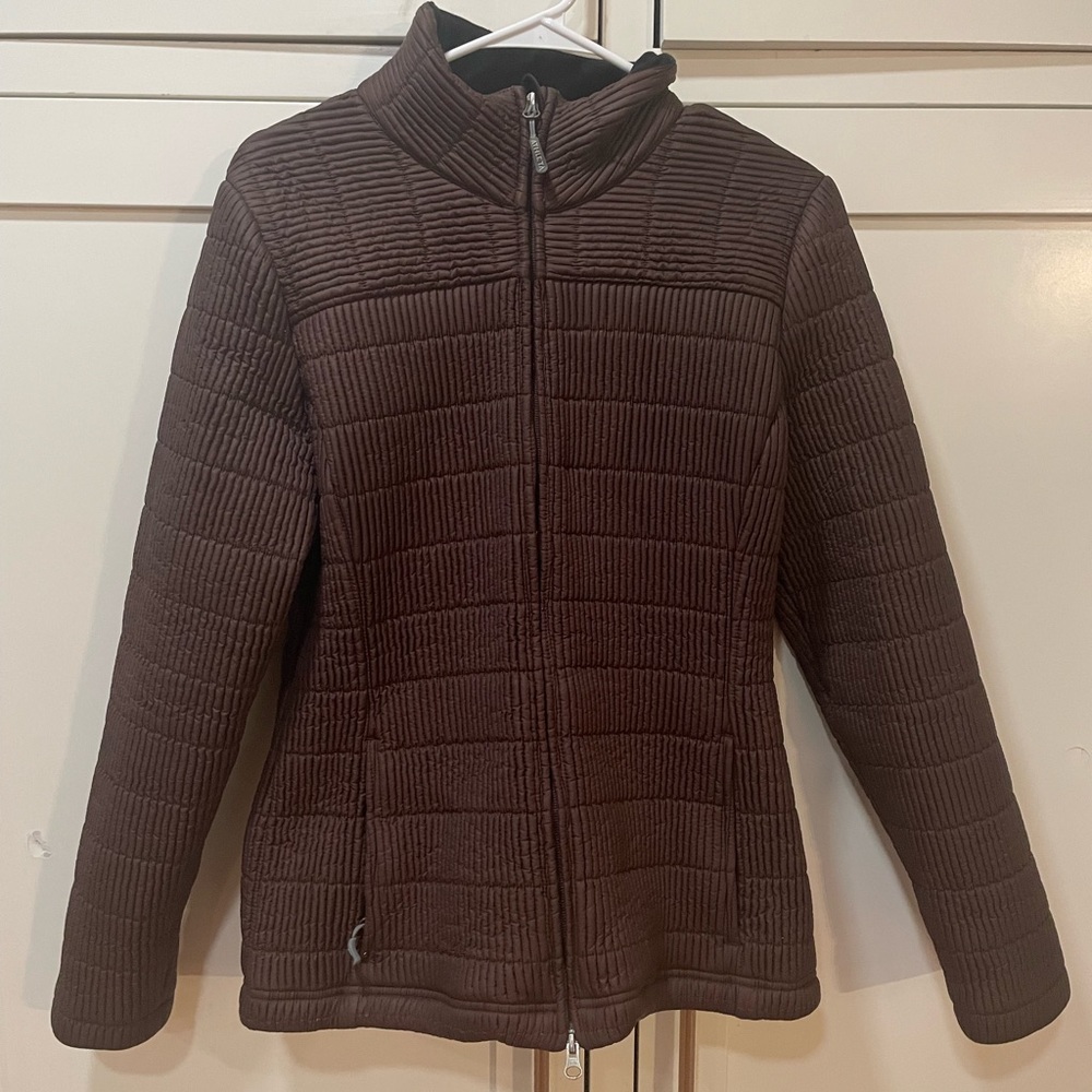 Athleta Jacket Coat Womens XL Stretch Ribbing 2 way full zip